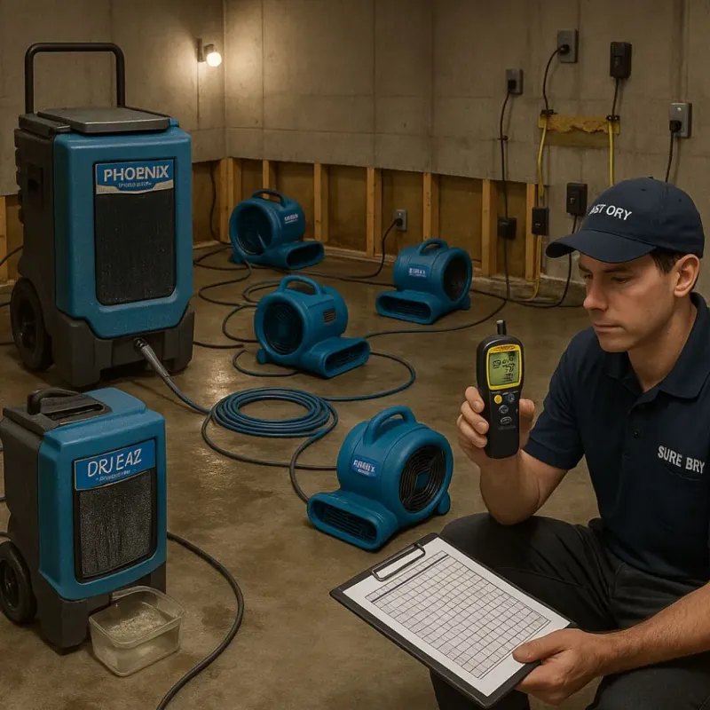 Structural Drying and Dehumidification process in Ramsey, IL